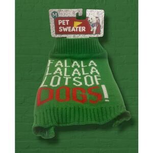 Holiday Dog Sweater Medium Green Red Ugly Christmas Falalala Dogs Pet Puppy Vest